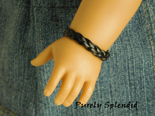 Load image into Gallery viewer, 18 inch doll shown wearing a Black Braided Bracelet
