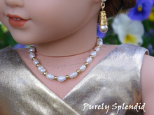 Load image into Gallery viewer, Rice sized Freshwater Pearls with gold colored beads inbetween 
