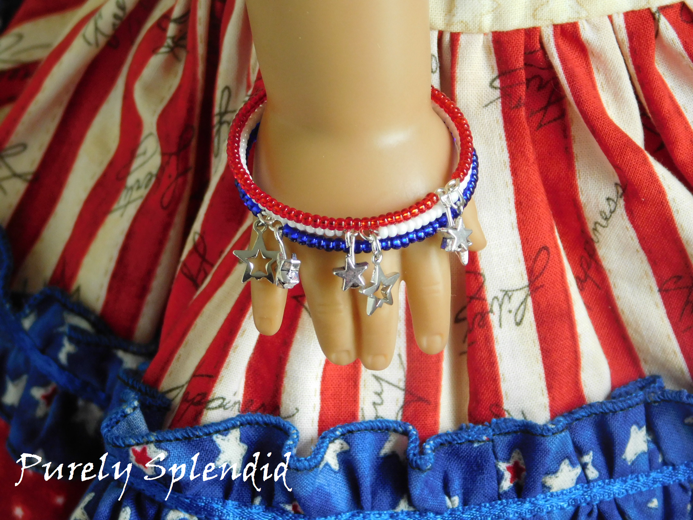Stacking Bracelets Red White and Blue