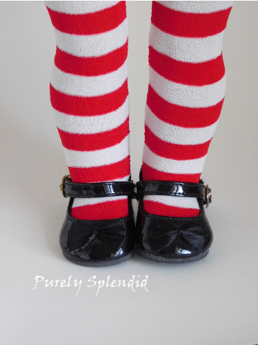 Red and White Striped Tights for 18 inch dolls