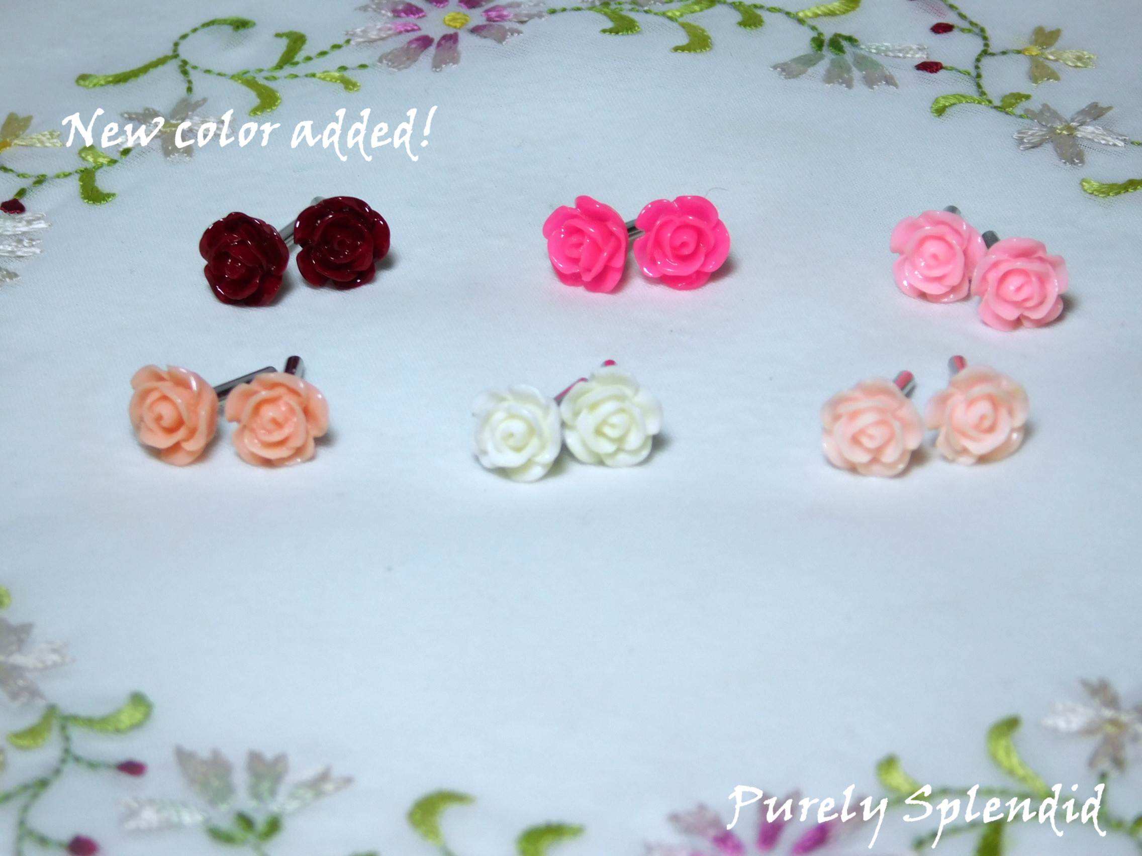 Rose Studs for dolls 6 color choices