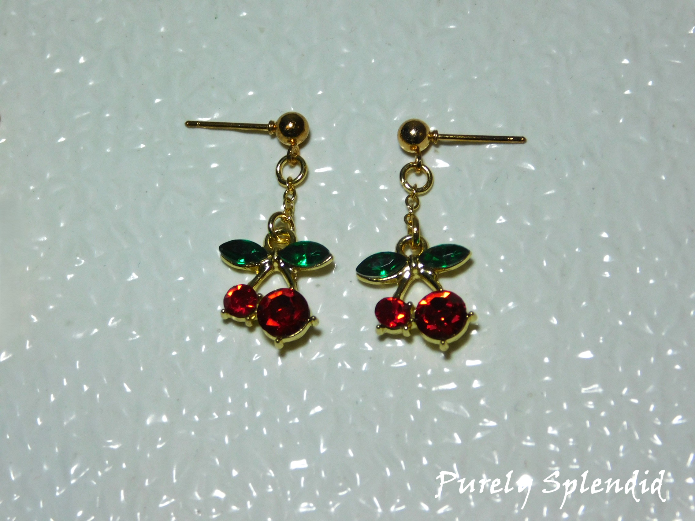 Cherry Earrings for dolls who have pinholes or humans who have pierced ears