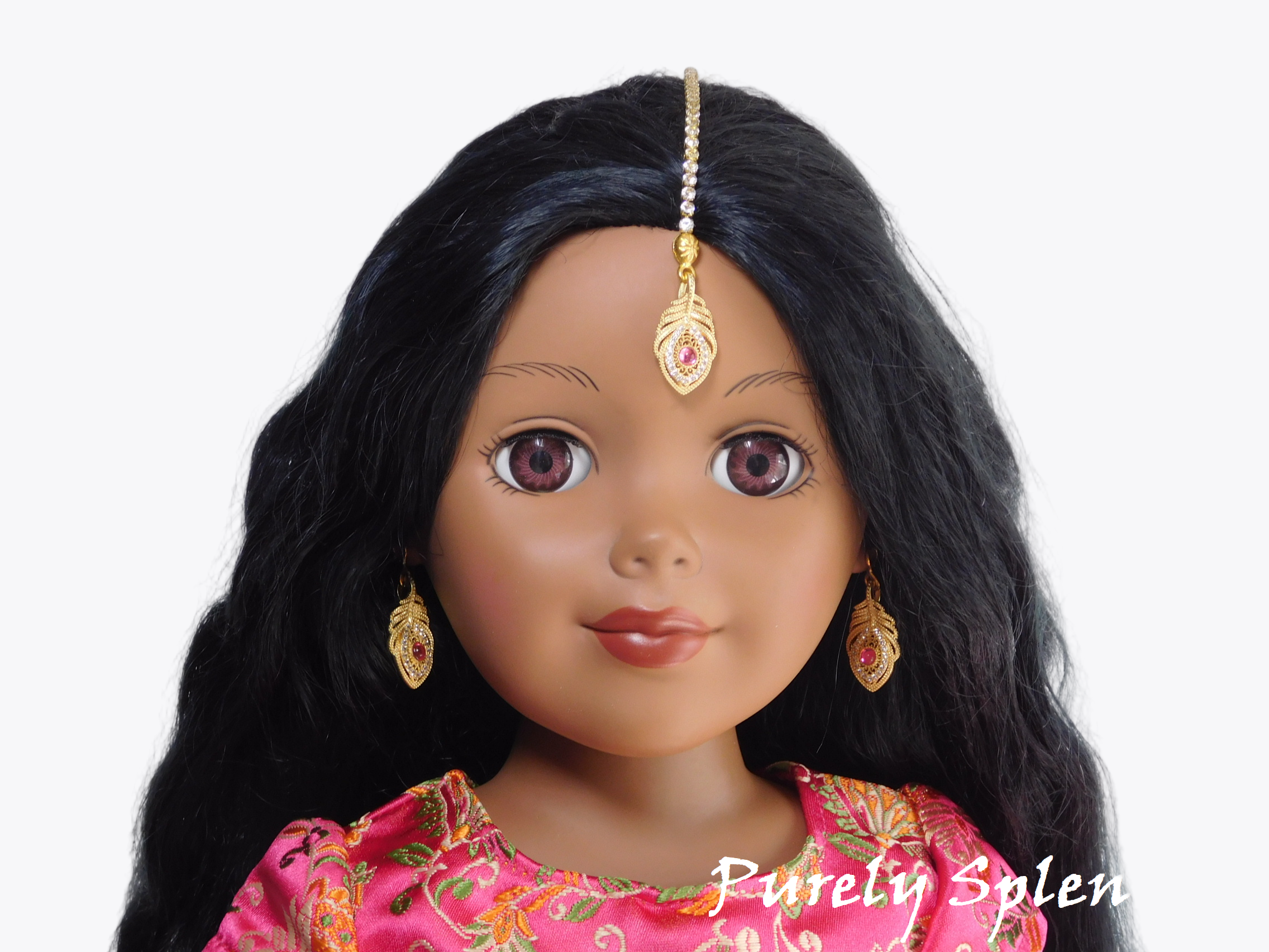 Golden Peacock Feather Maang Tikka and Earrings