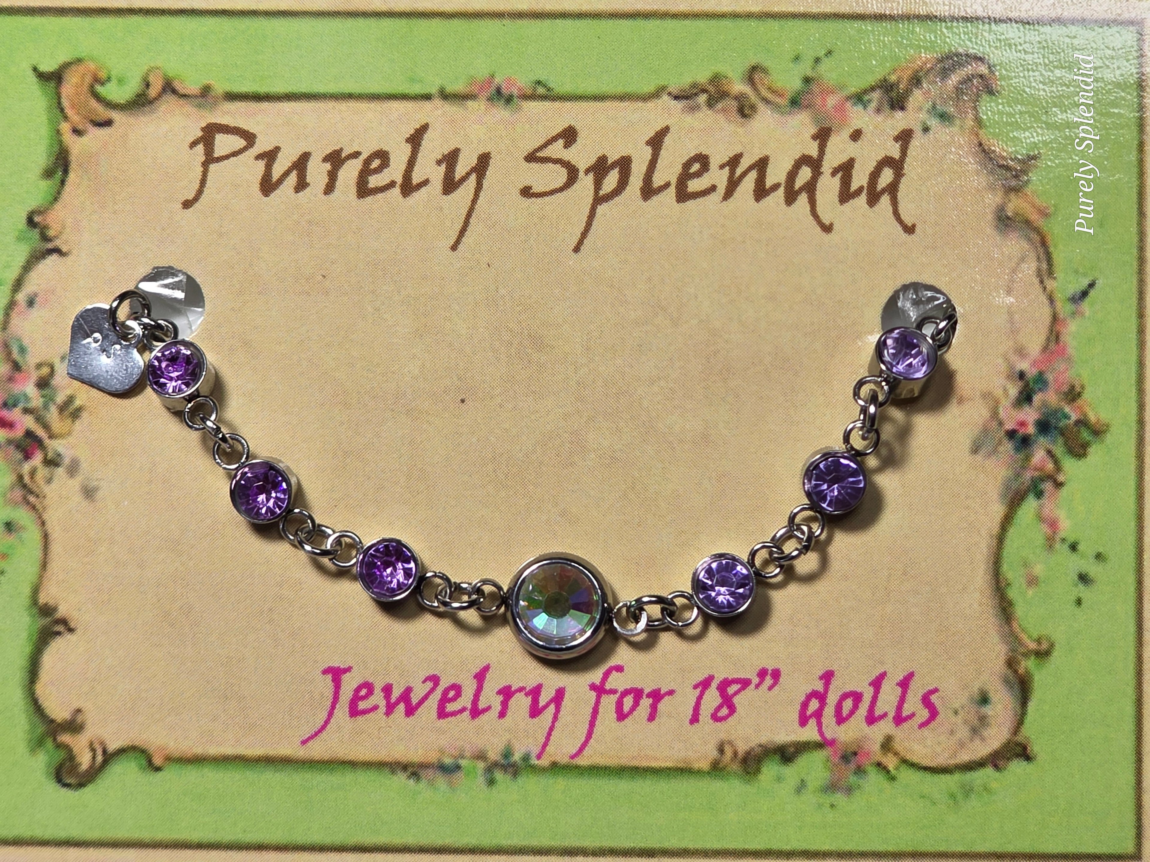 Large Aurora Borealis center stone with Light Purple stone surrounding it