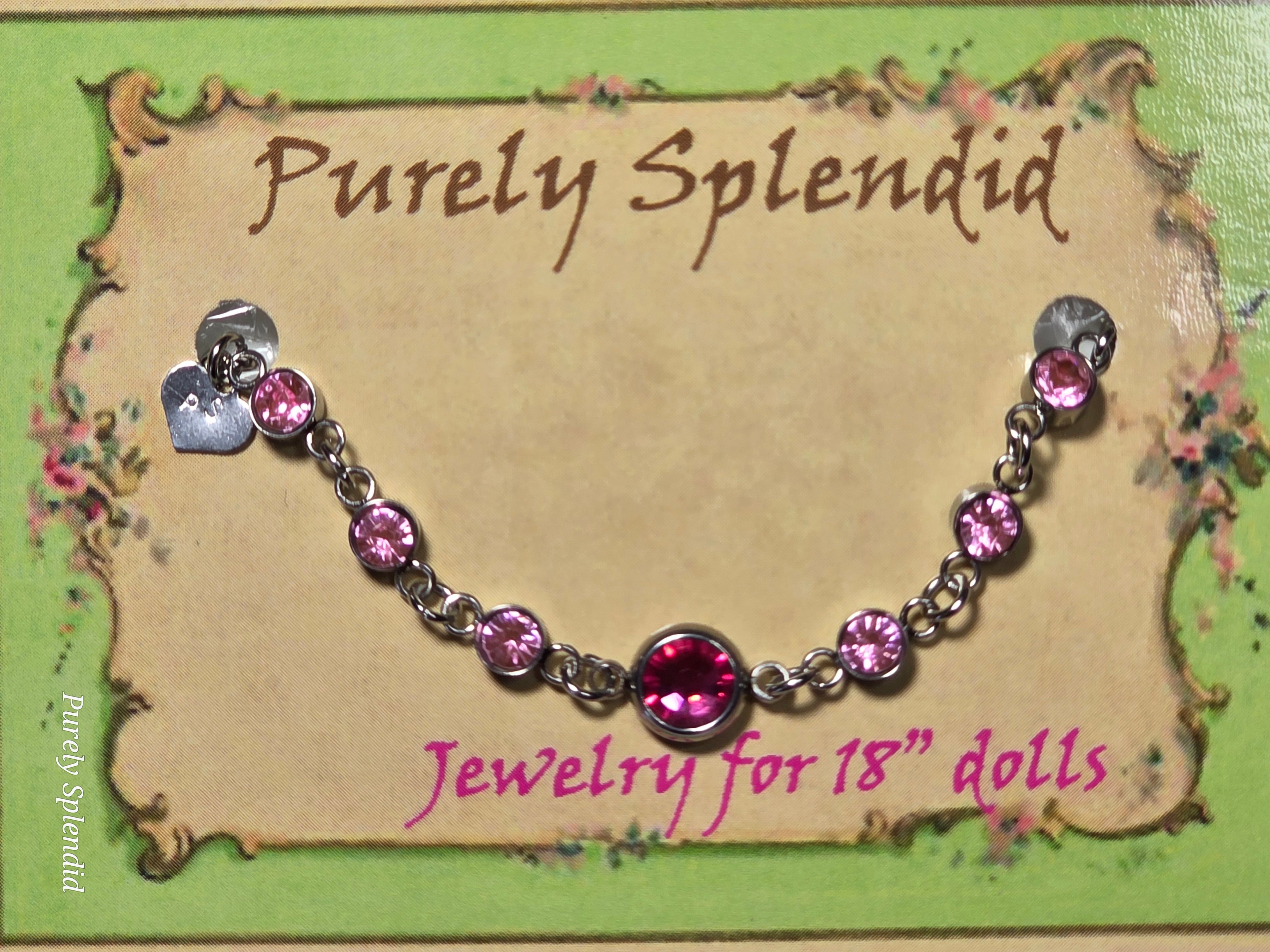Large Dark Pink Center Stone with Light Pink stone surrounding it