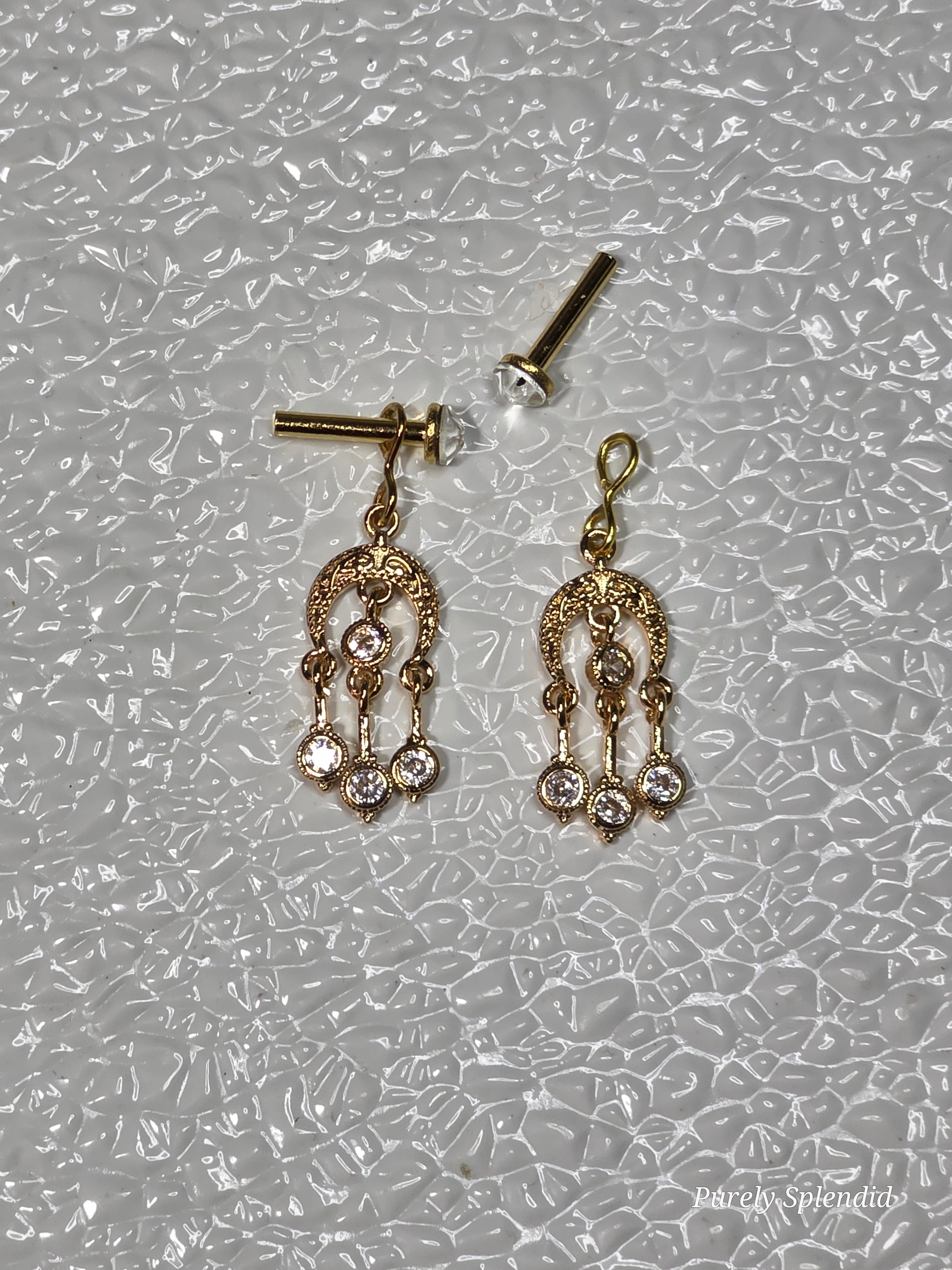 Indian Earrings for dolls who wear 2mm Studs and Sparkling Studs