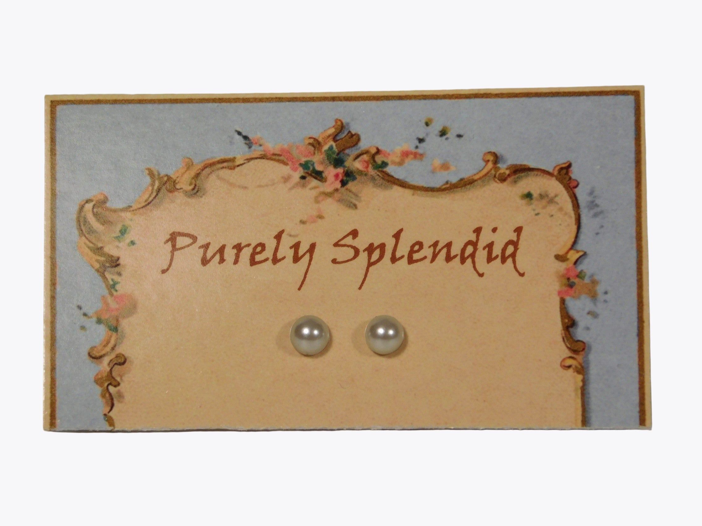 Pair of white Pearl like studs for dolls who wear 2mm sized stud earrings