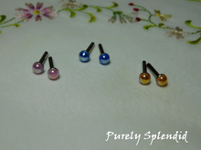 Load image into Gallery viewer, Colorful Pearl 2mm Stud Earrings
