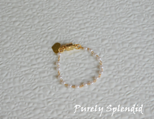 Load image into Gallery viewer, Dainty Pearl Bracelet single row shown on a white background
