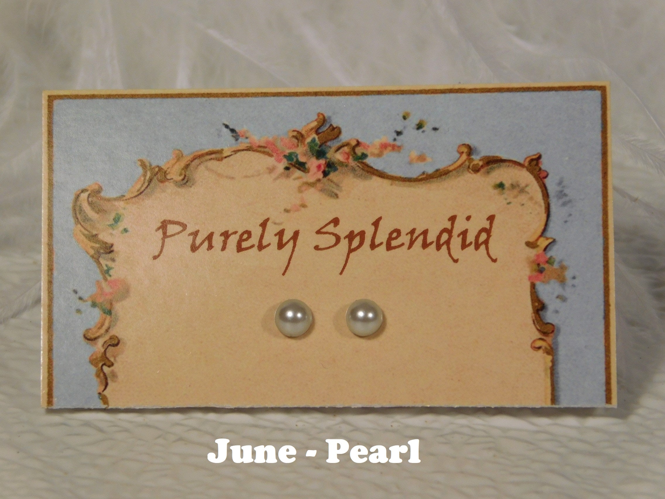 June Birthstone Pearl 2mm Studs for 18 inch dolls