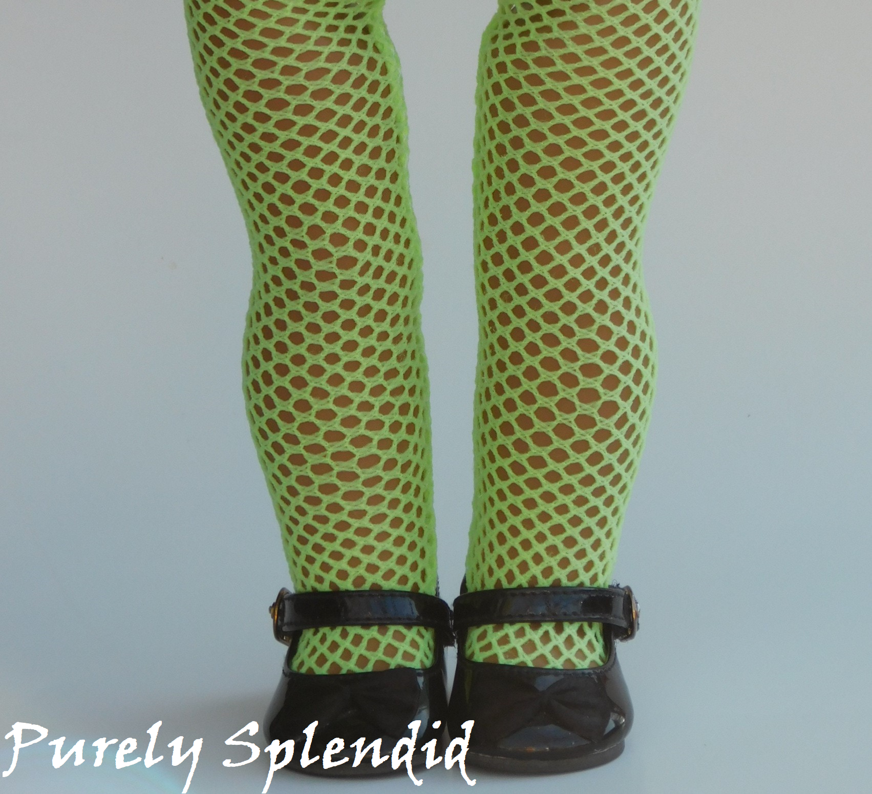 Neon Green Fishnet Tights for 18 inch dolls
