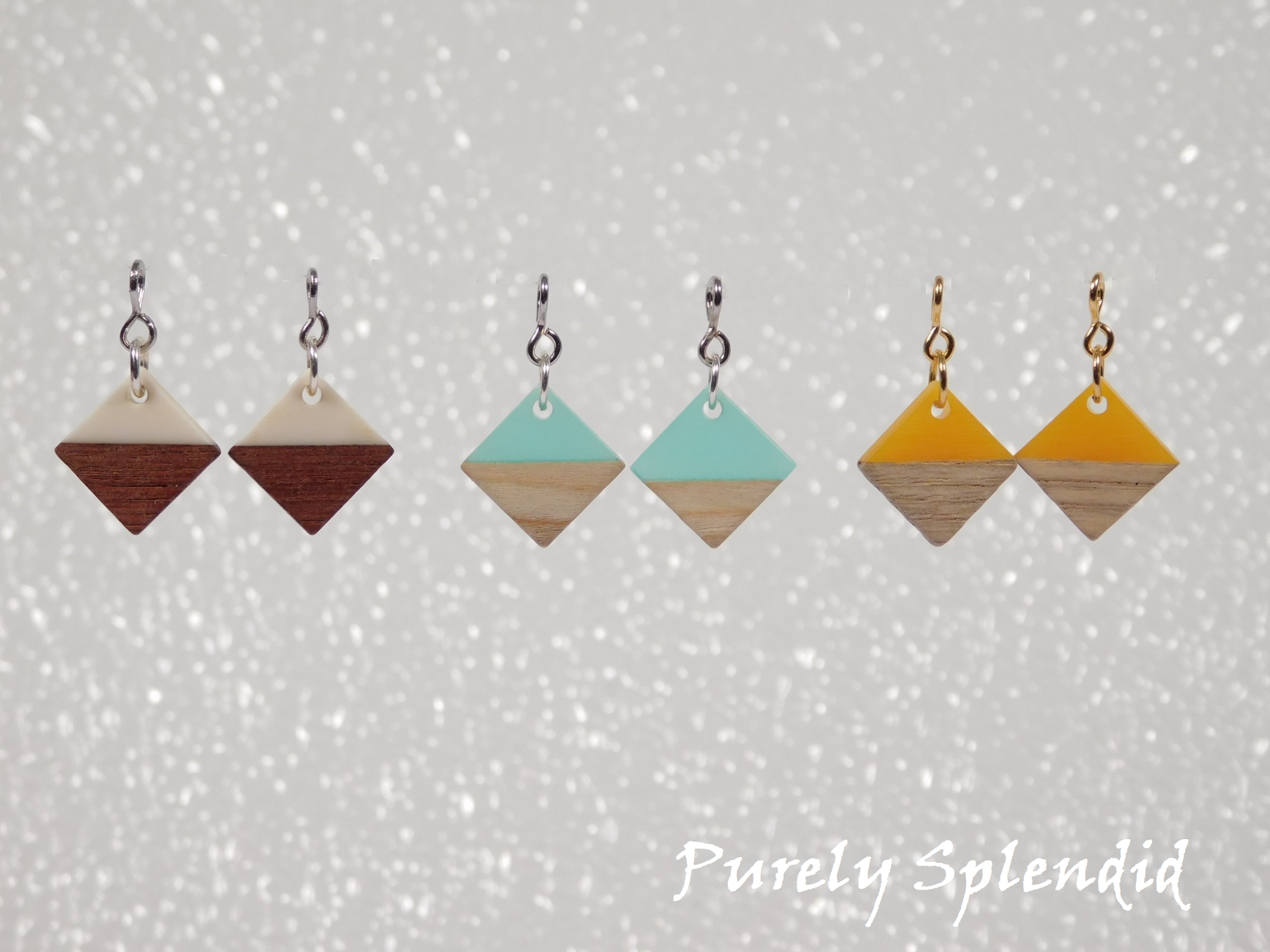 Wood and Resin Earring Dangles