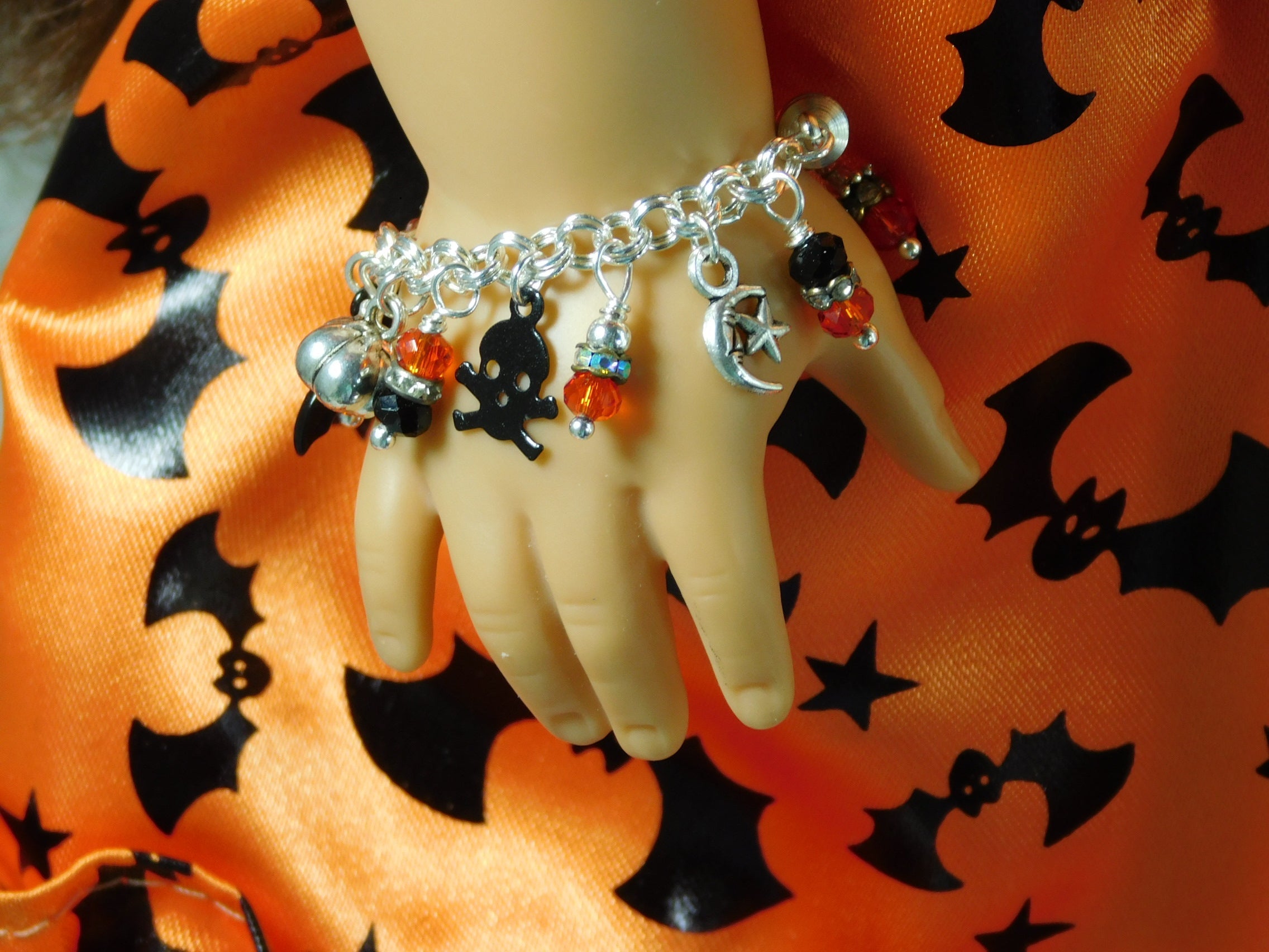 Halloween jewelry and accessories for 18 inch dolls - spooky and festive designs