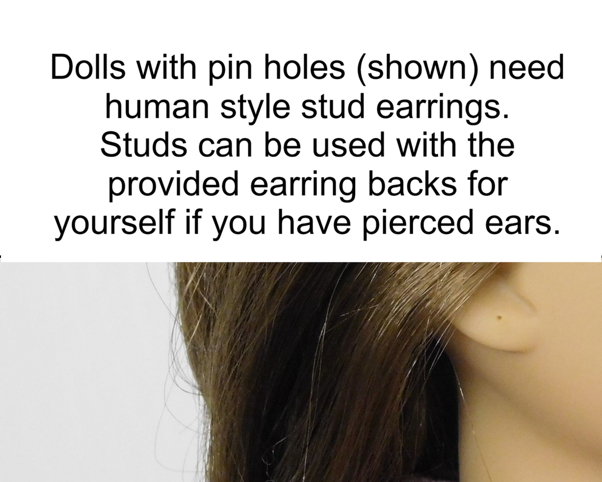 doll with pin holes can wear human style studs