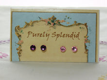 Load image into Gallery viewer, Amethyst and Light Rose Studs for dolls
