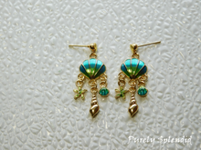 Load image into Gallery viewer, Ariel Earrings for dolls who have pinhole earring holes

