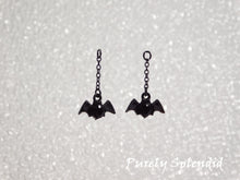 Load image into Gallery viewer, Sparkling Bat Earring Dangles for dolls who wear 2mm studs
