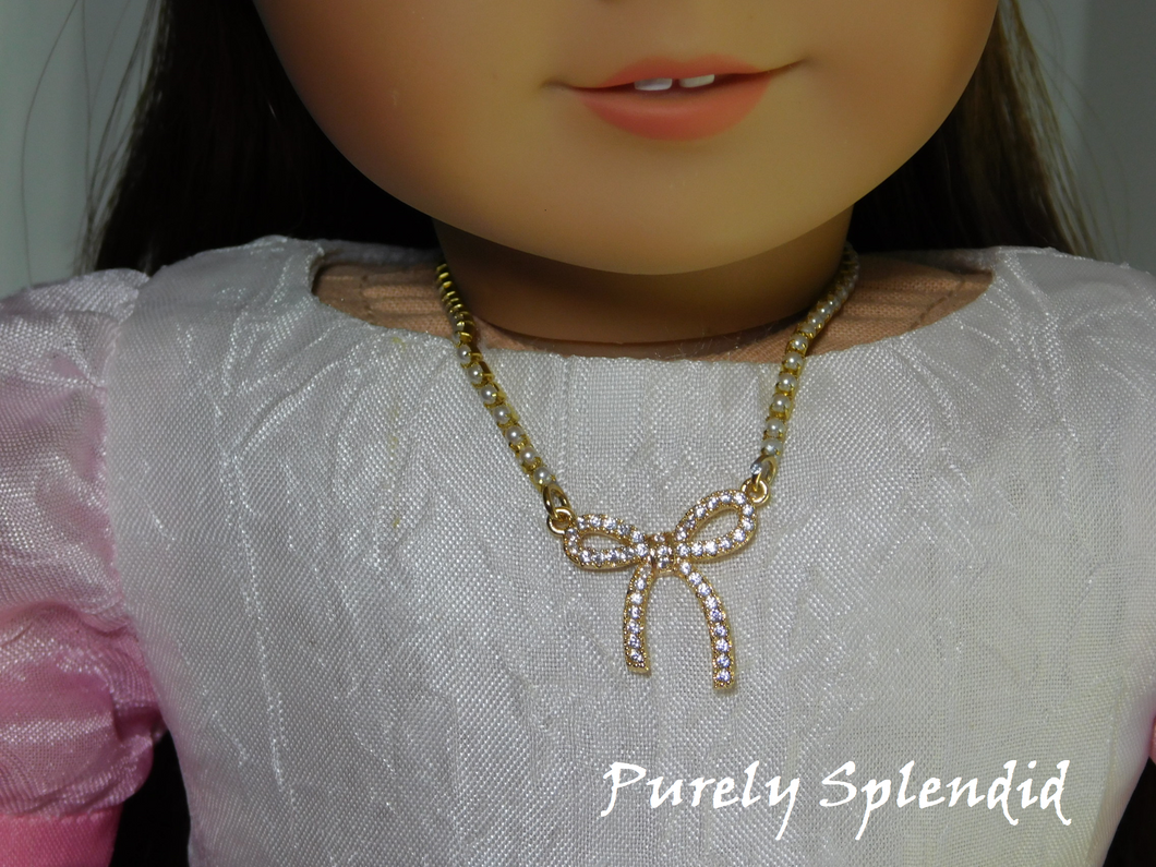 Birthday Bow Necklace for dolls