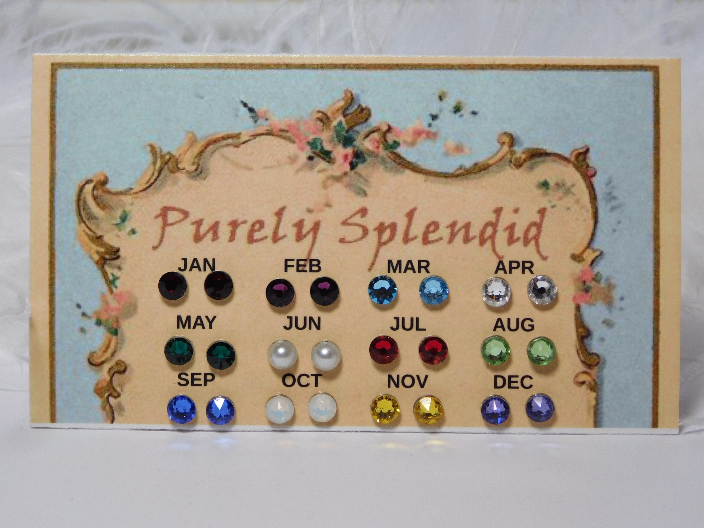 Birthstone Studs for dolls with 2mm sized holes