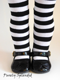 Black and White Striped Halloween tights for 18 inch dolls