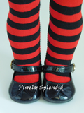 Red and Black Striped Tights for 18 inch dolls
