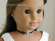 Load image into Gallery viewer, 18 inch doll shown wearing Skull Choker Necklace
