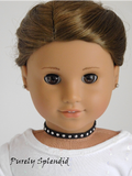 18 inch doll shown wearing a Black Choker with Silver Studs