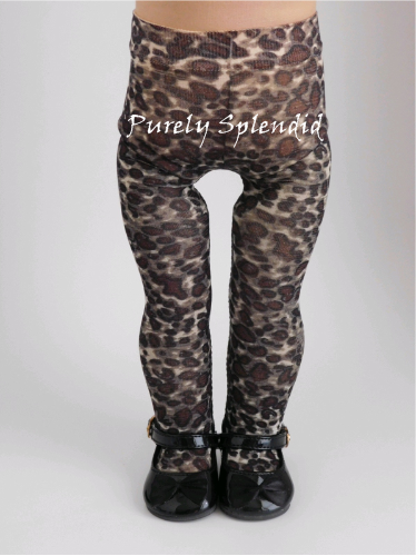 Brown Animal Spot Tights for 18 inch dolls