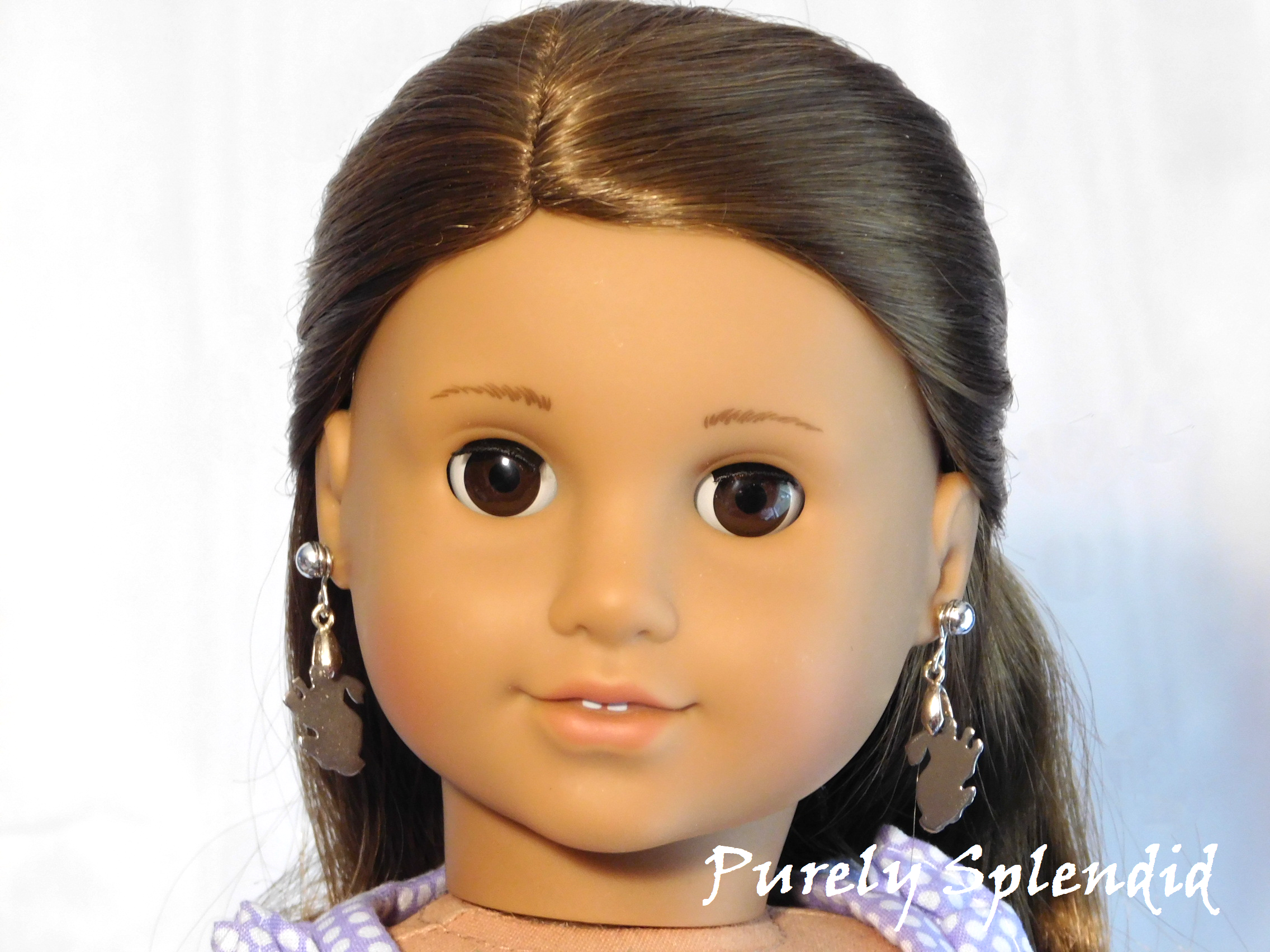 Silver Bunny Earrings for 18 inch dolls