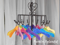 18 inch girl doll clothes hangers | American made colorful floral fabric covered | Purely Splendid
