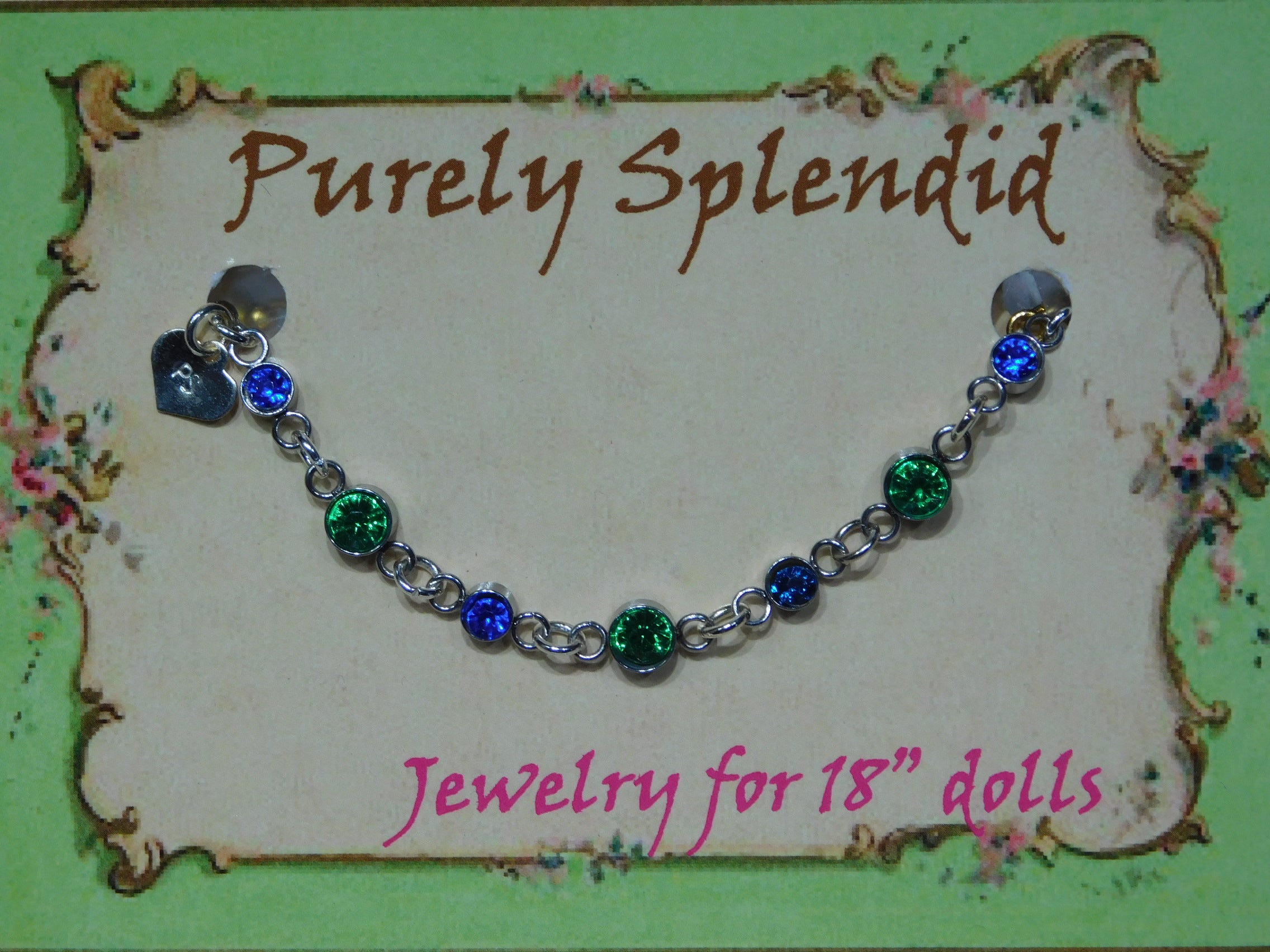 Create Your Own Colorful Sparkling Gold Bracelet with Dark Purple Small Stones and Green Medium Stones