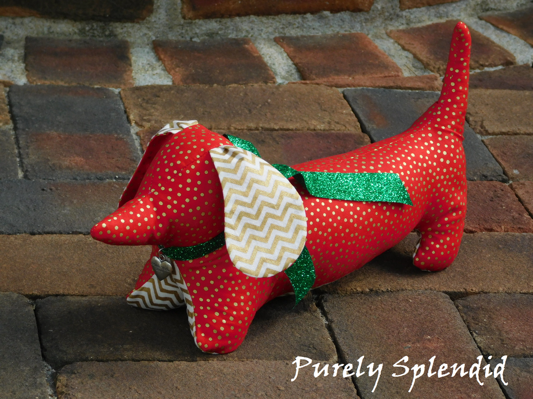 Christmas Dachshund red