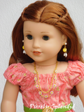 18 inch doll modeling Daisy Earrings and Necklace