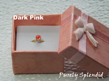 Load image into Gallery viewer, Dark Pink crystal on a gold band
