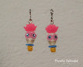 Colorful Day of the Dead sugar skull earrings for 18 inch dolls American 
ade