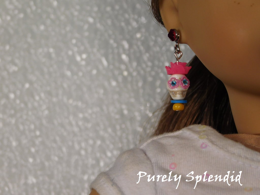 Day of the Dead Earrings for Dolls