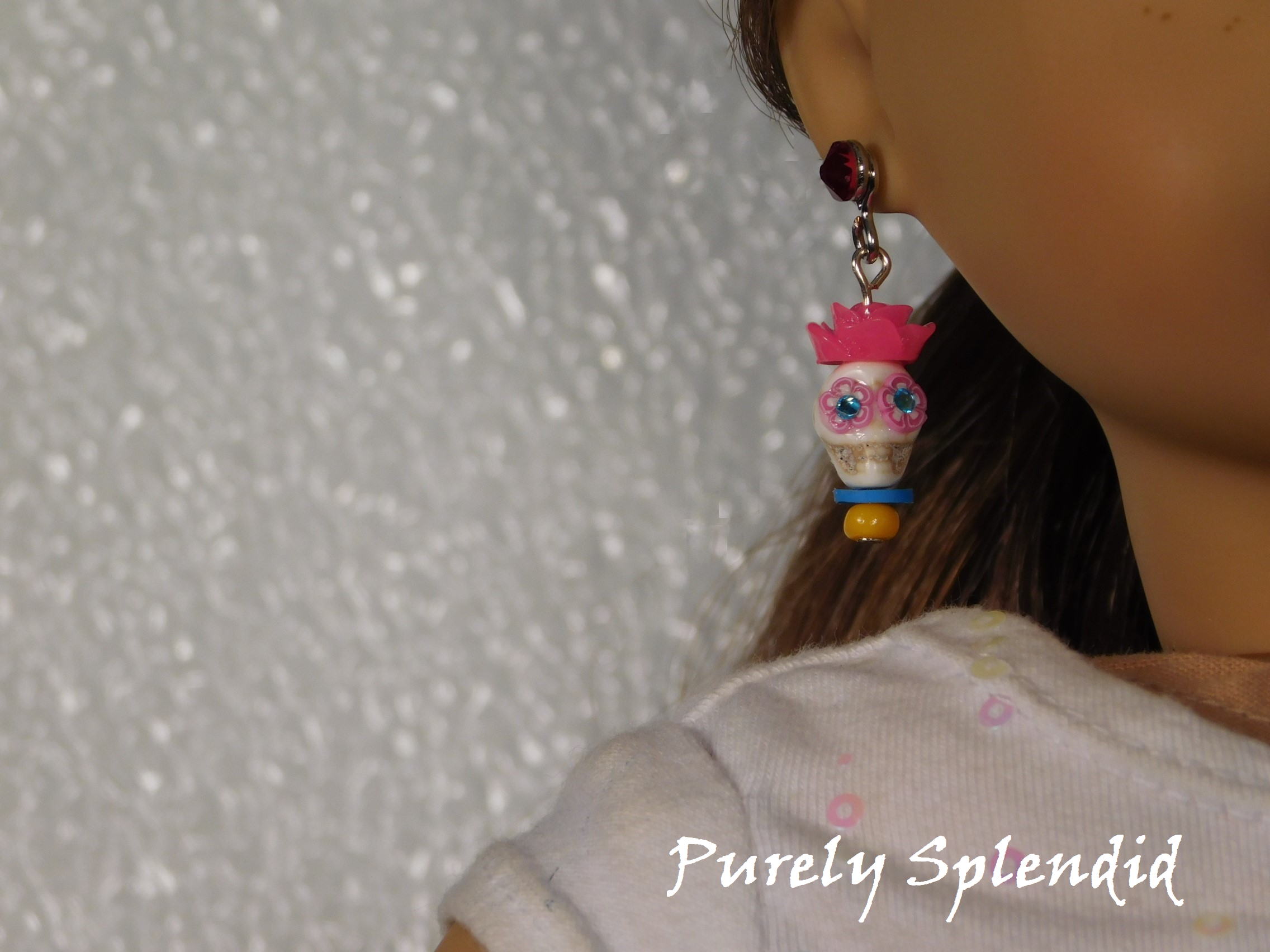 Day of the Dead Earrings for Dolls