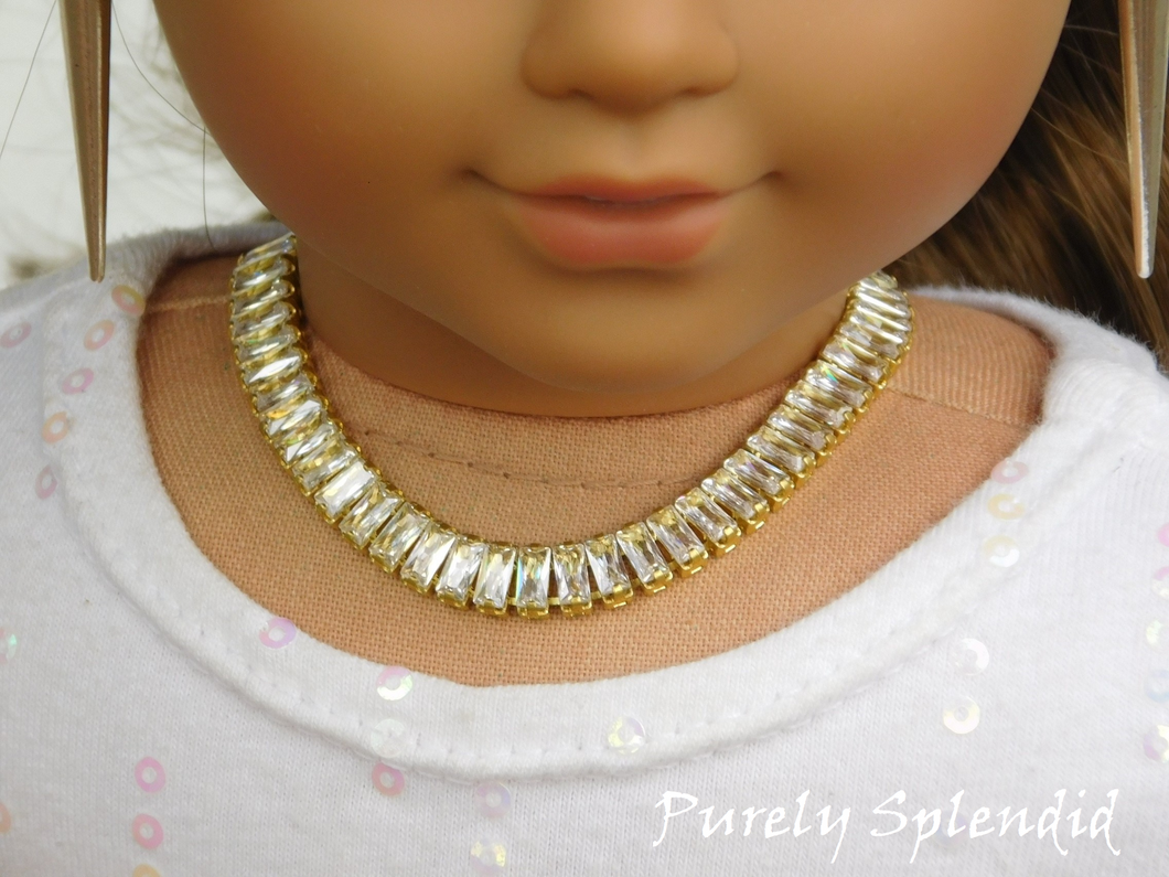 Dazzling Evening Necklace shown on an 18 inch doll.