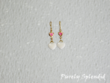 Load image into Gallery viewer, Double Heart Earrings in white
