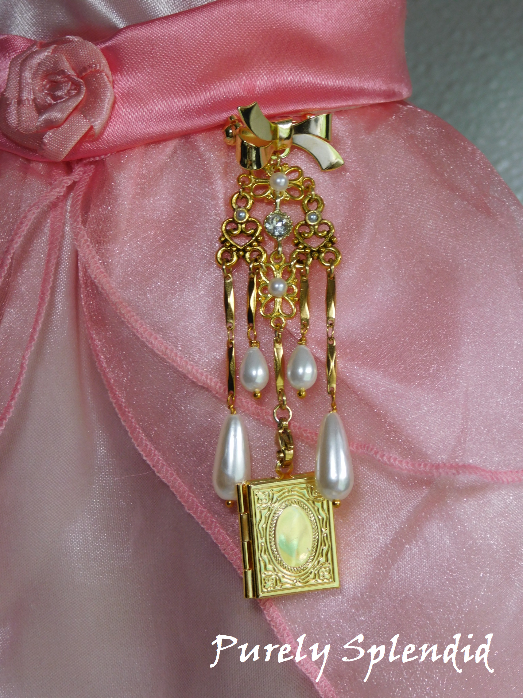 Fancy Gold Chatelaine with picture locket