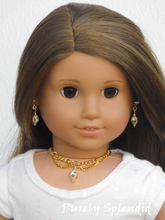 Load image into Gallery viewer, 18 inch doll shown wearing Gold Chain Choker Necklace and Earrings
