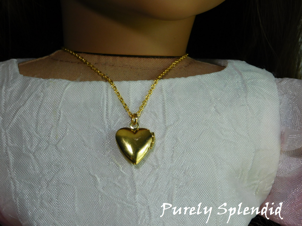 Reverse side of Floral Heart Locket Necklace is plain