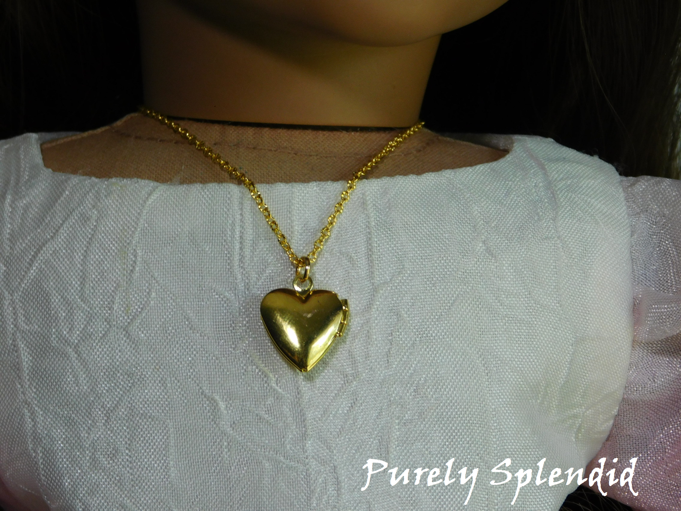 Reverse side of Floral Heart Locket Necklace is plain