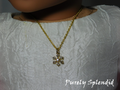 Gold Snowflake Necklace for 18 inch girl dolls - sparkling cubic zirconia snowflake charm | Purely Splendid
