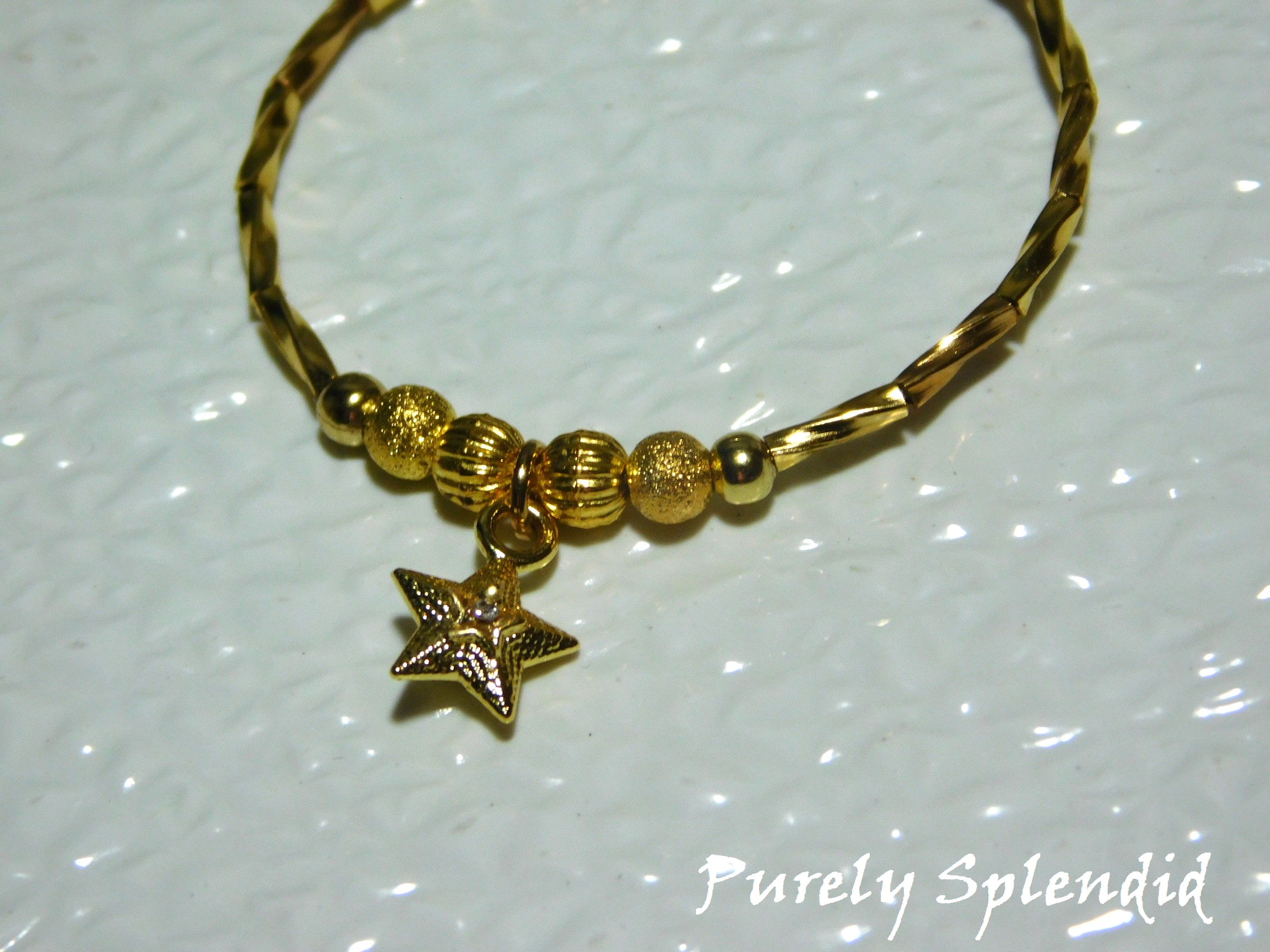 Gold Stacking Bracelet with Star Charm