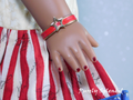 Gold star on a red bracelet for 18 inch girl dolls / American made / Purely Splendid
