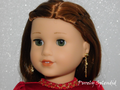 18 inch doll wearing a pair of Gold Star Earrings and 2mm Studs