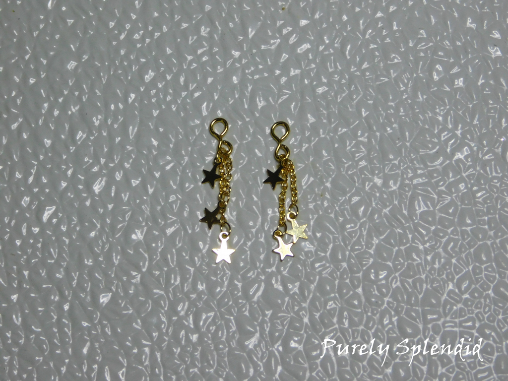 Gold Star Earrings to use with 2mm Studs