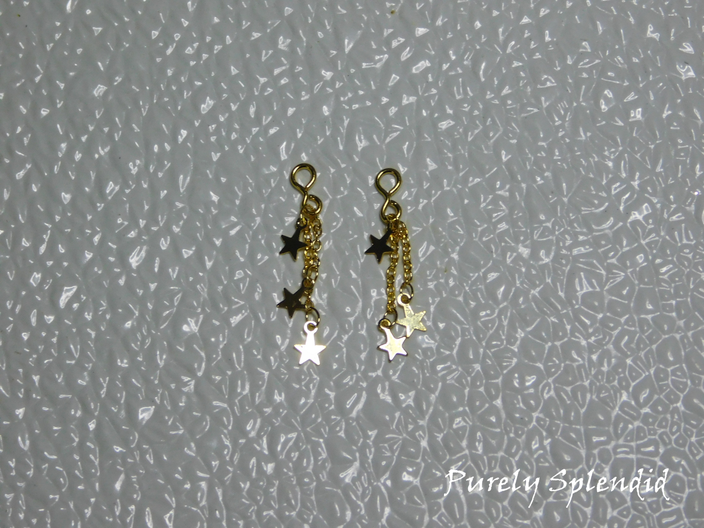 Gold Star Earrings to use with 2mm Studs