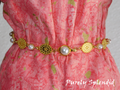 Decorative gold and pearl belt for 18 inch dolls
